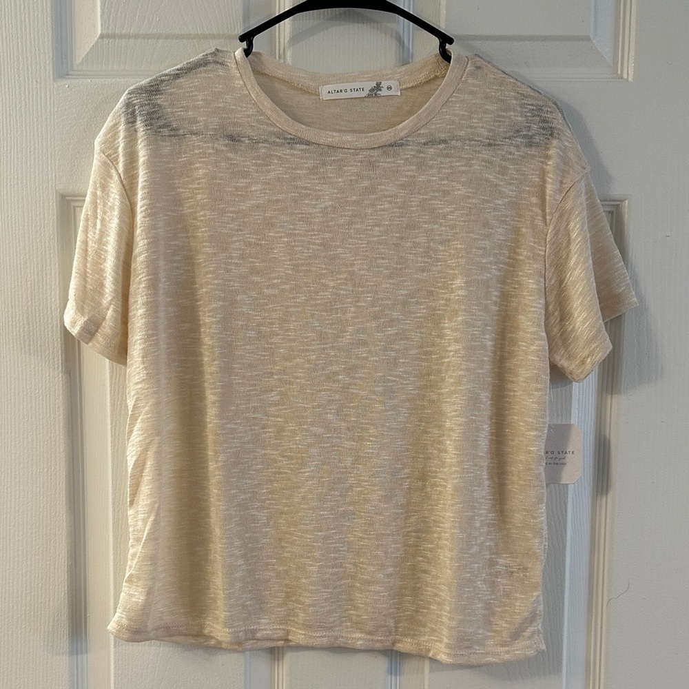 Altar'd State Cream Short Sleeve Tee